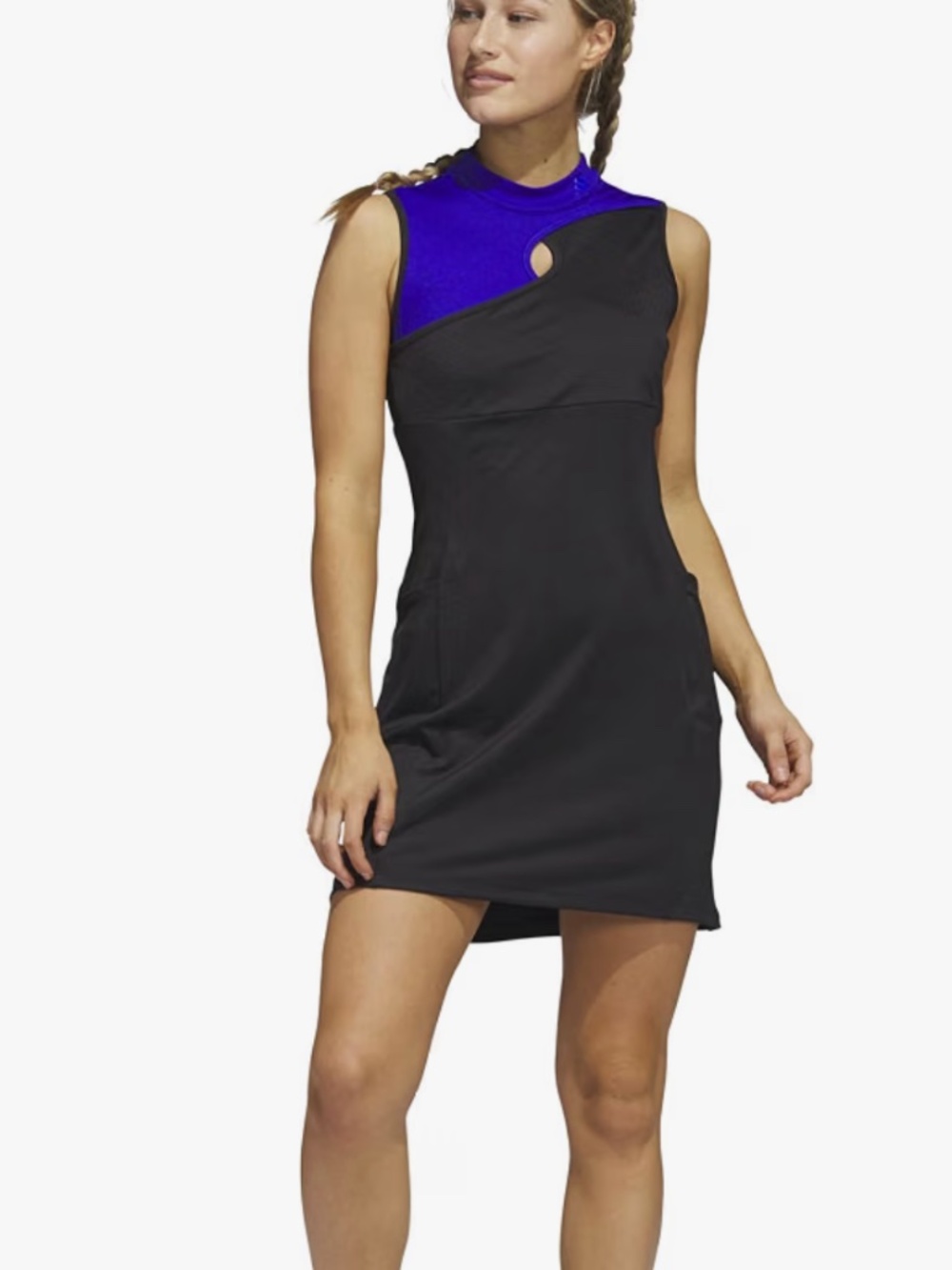 Adidas Ultimate365 Tour Colorblocked Golf Dress - Black/Blue